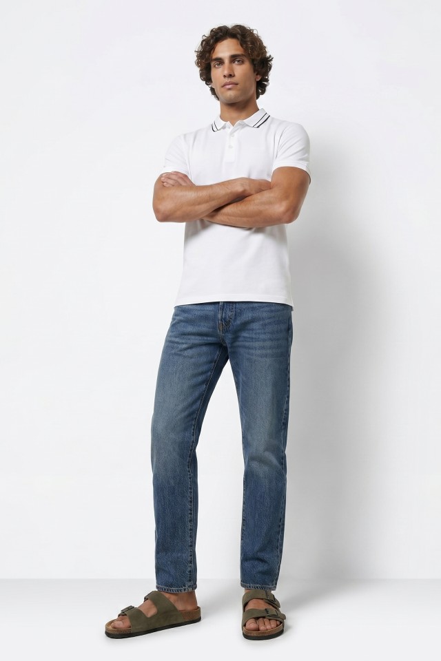 White Short Sleeve Polo