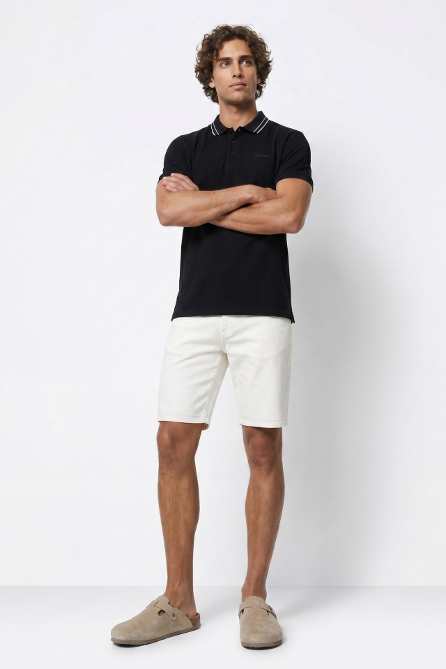 Navy Blue Short Sleeve Polo