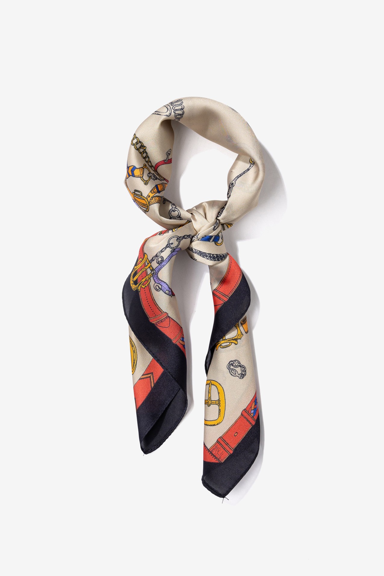 Light Beige Chain Print Scarf