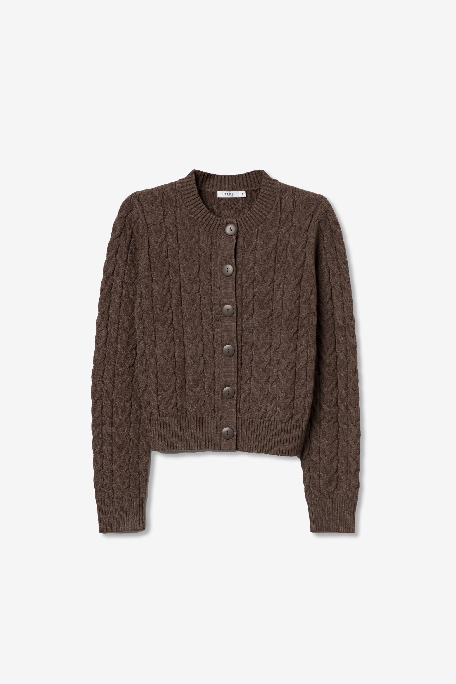 Cardigan marr�n punto cable