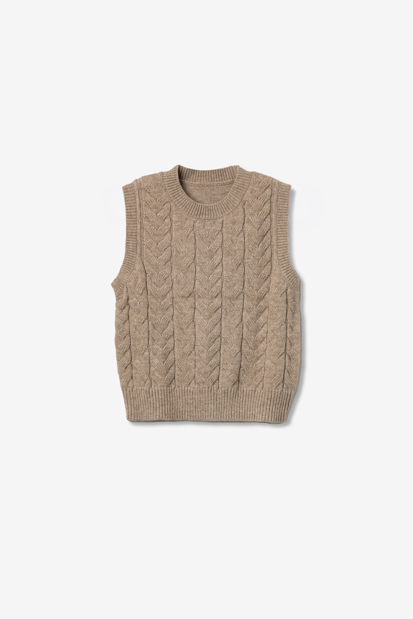 Chaleco beige punto crop