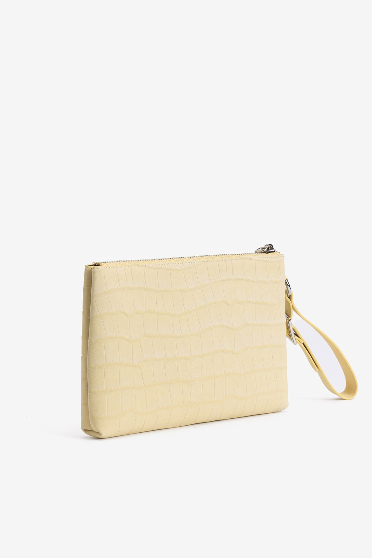 Light Yellow Croc Pouch