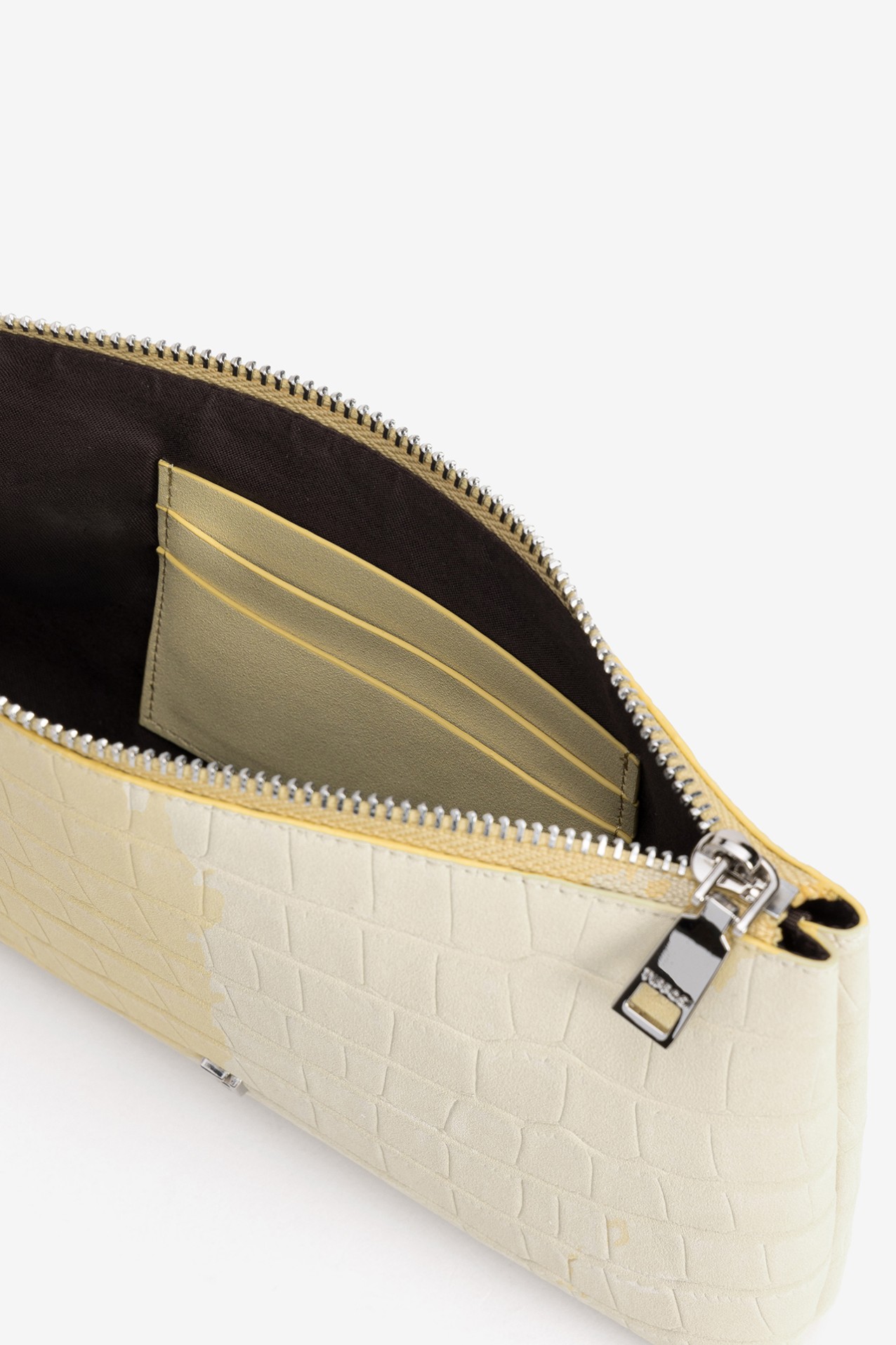 Light Yellow Croc Pouch