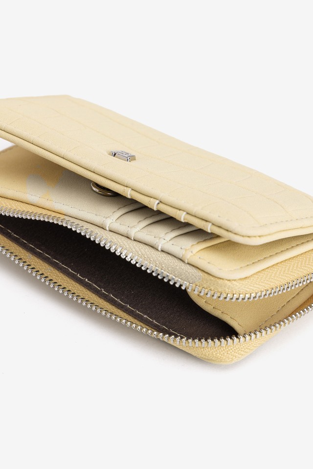 Monedero amarillo textura croco Monedero amarillo textura croco
