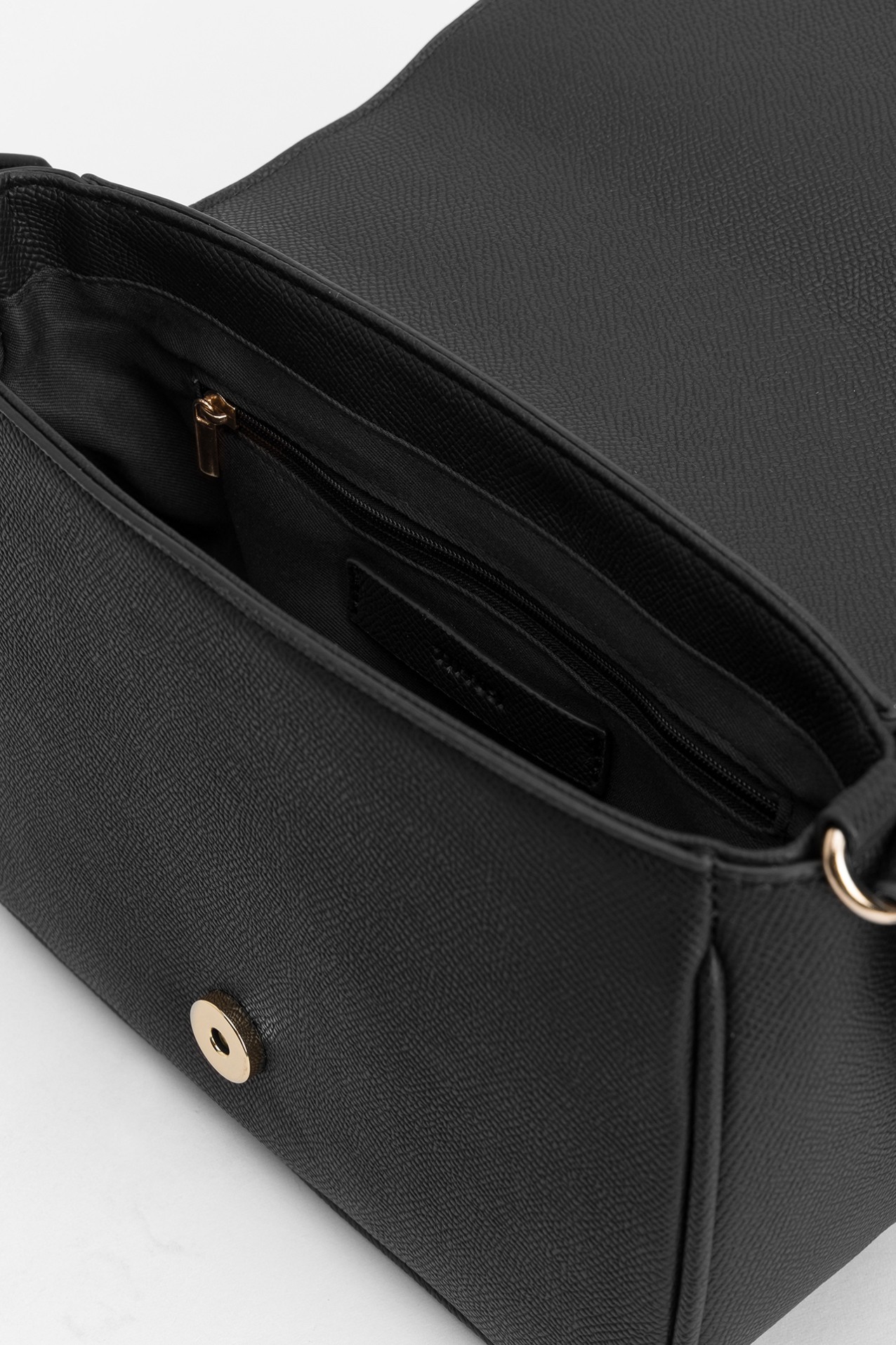 Black crossbody bag gold detail