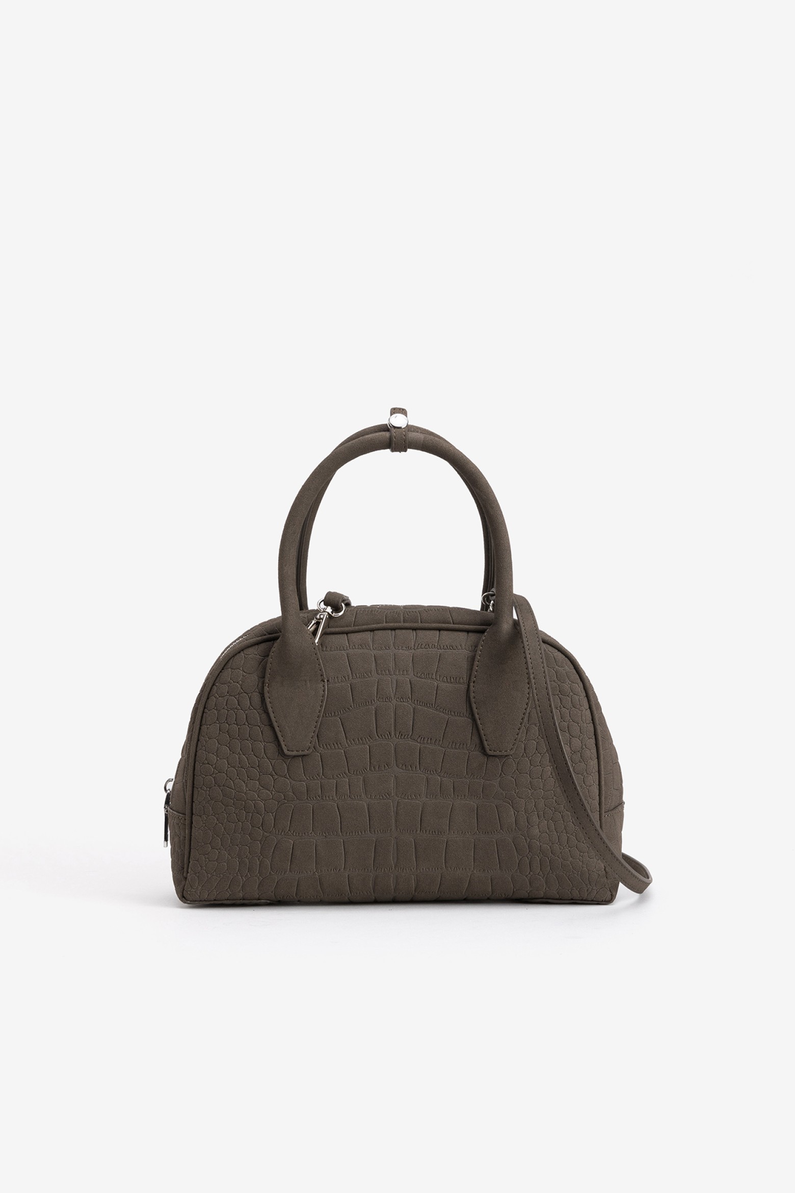 Brown Croc Effect Bowling Bag