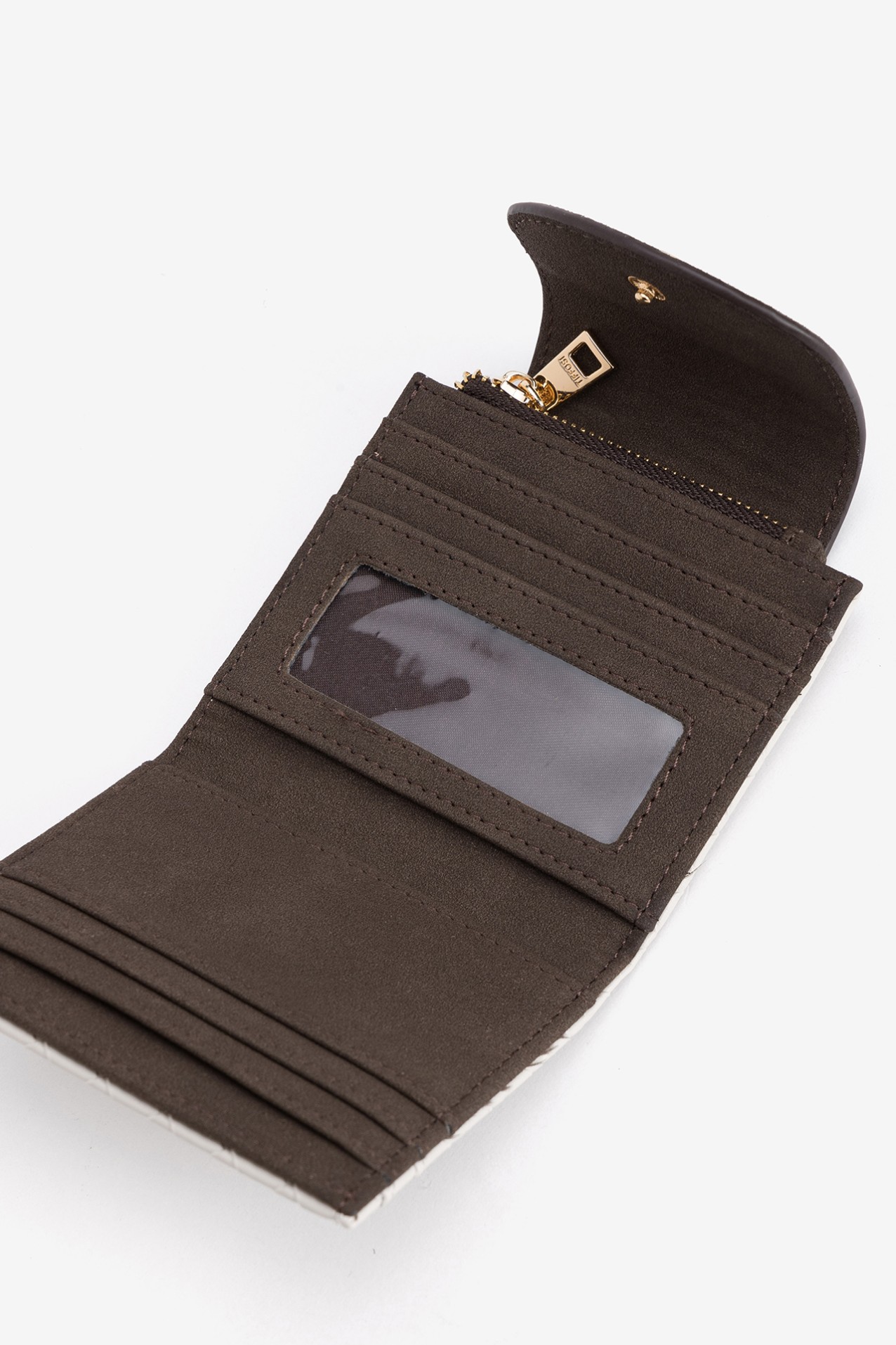Woven Beige Compact Wallet
