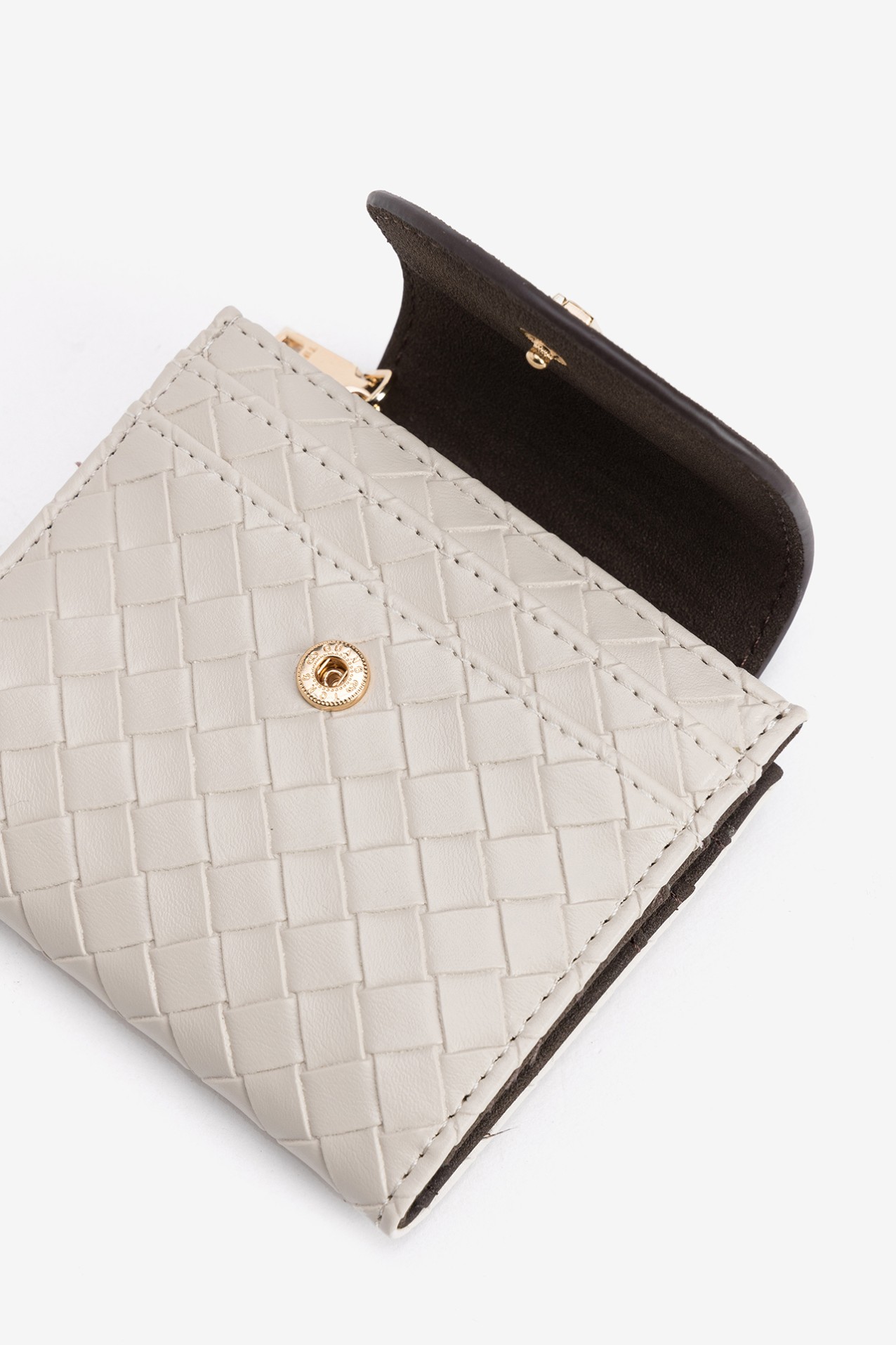 Woven Beige Compact Wallet
