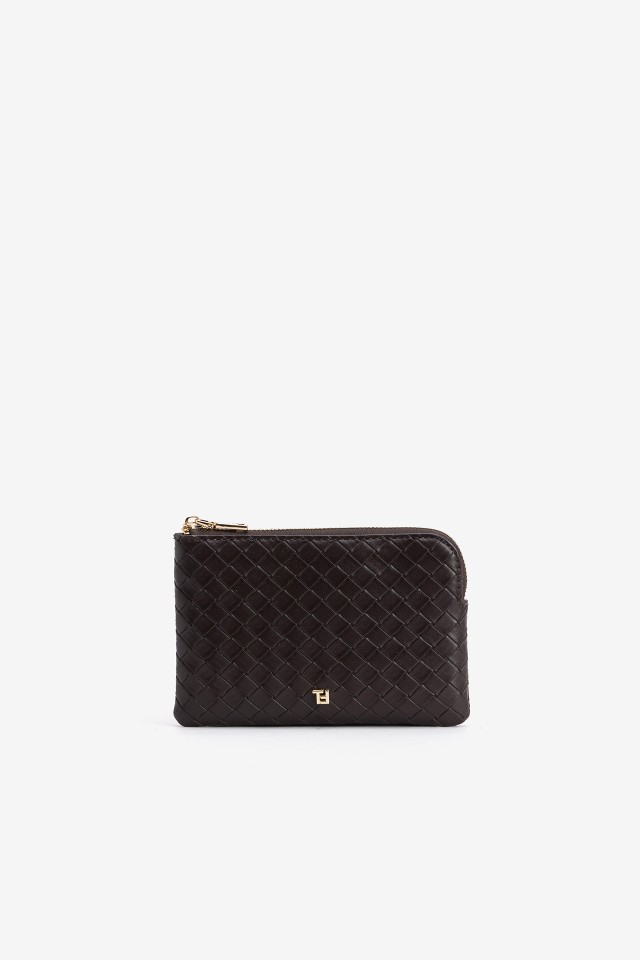 Dark Brown Woven Coin Purse