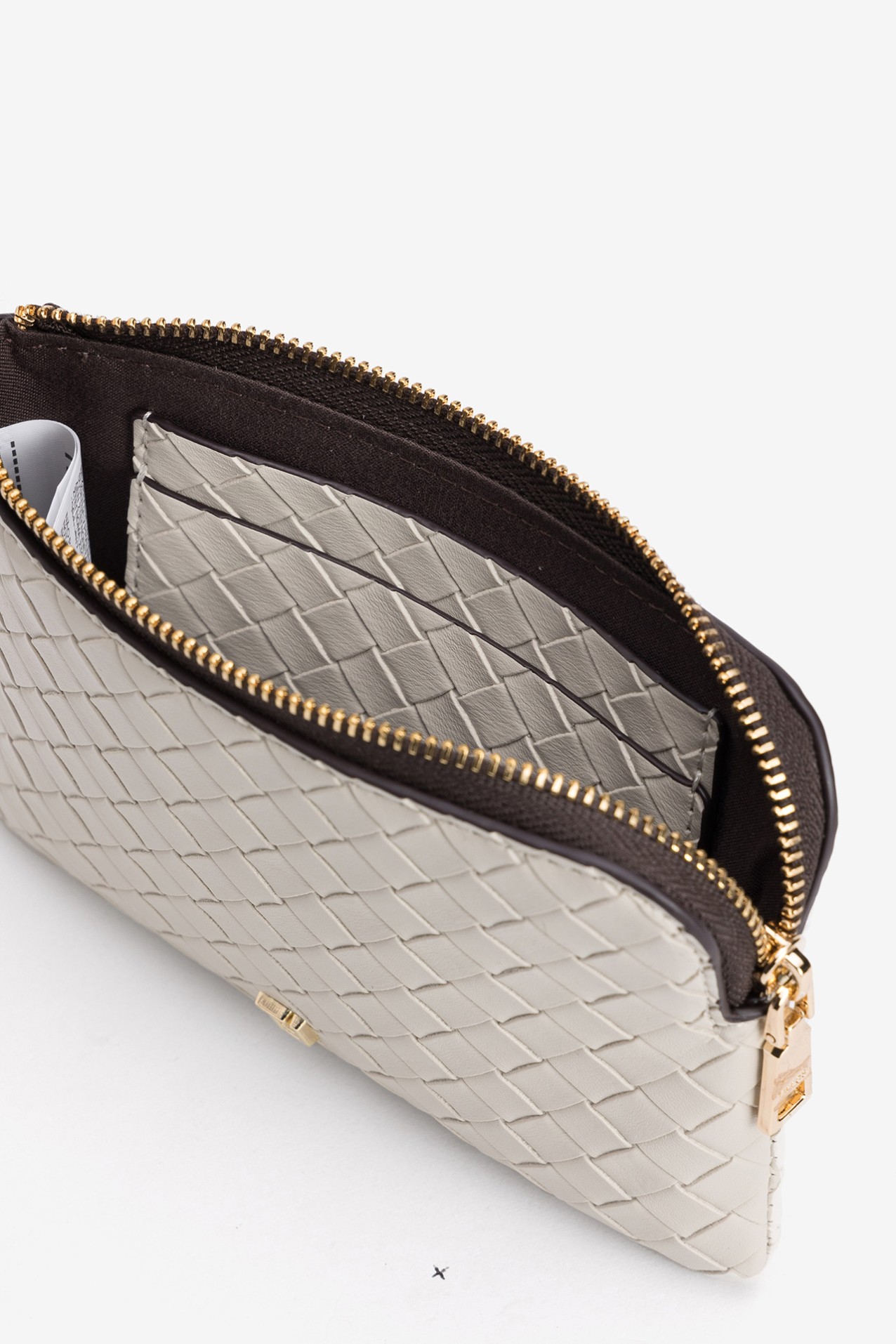 Beige Woven Coin Purse