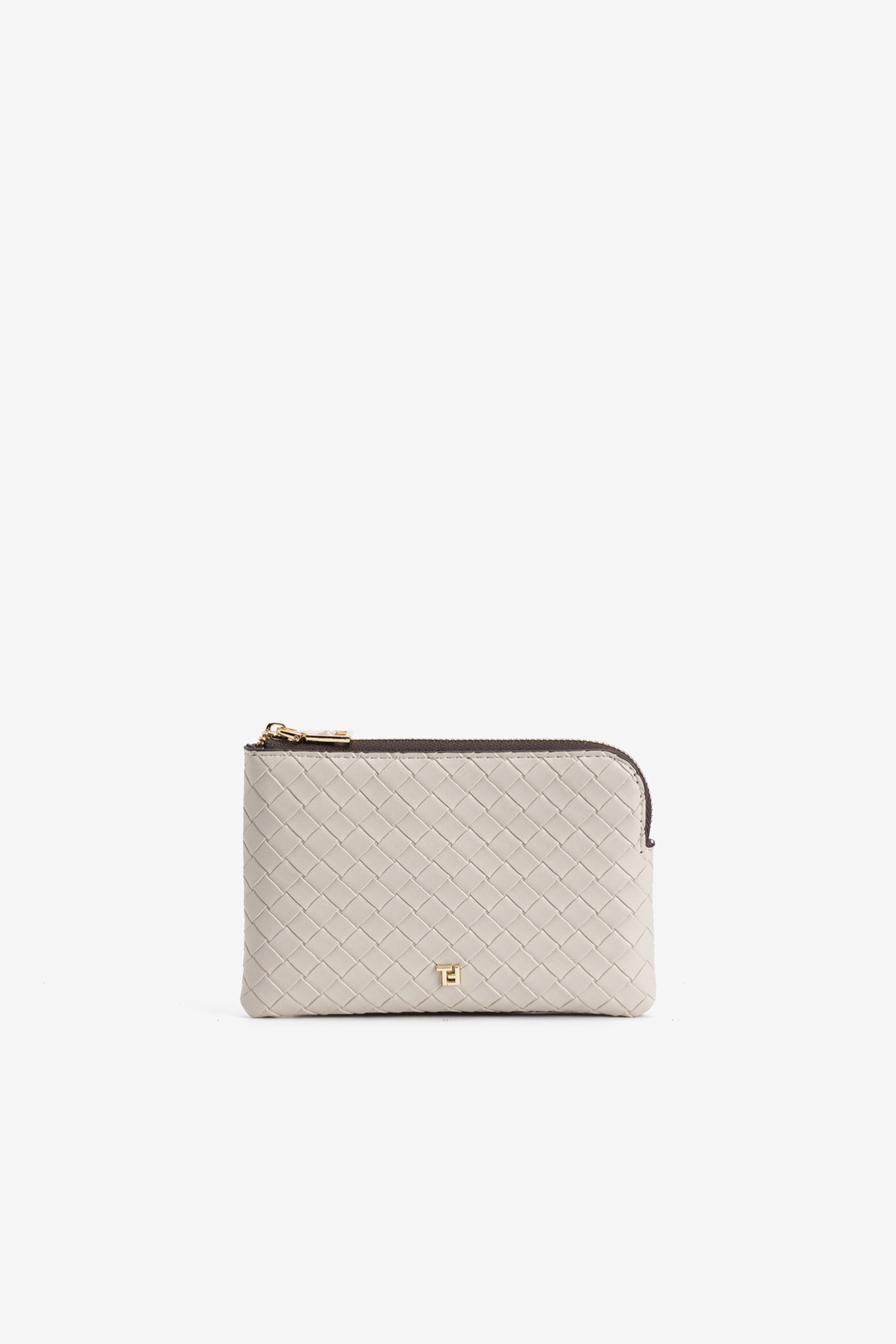 Beige Woven Coin Purse