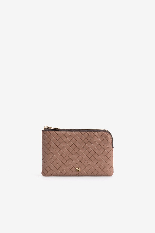 Pink Woven Compact Purse