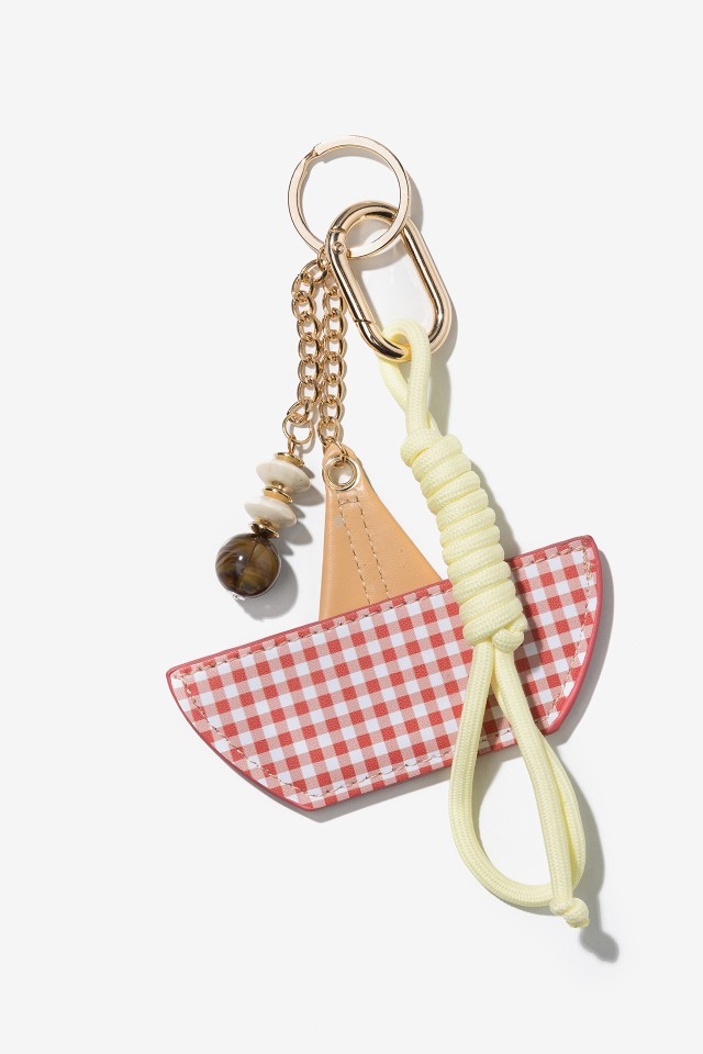 Red Checkered Nautical Keychain