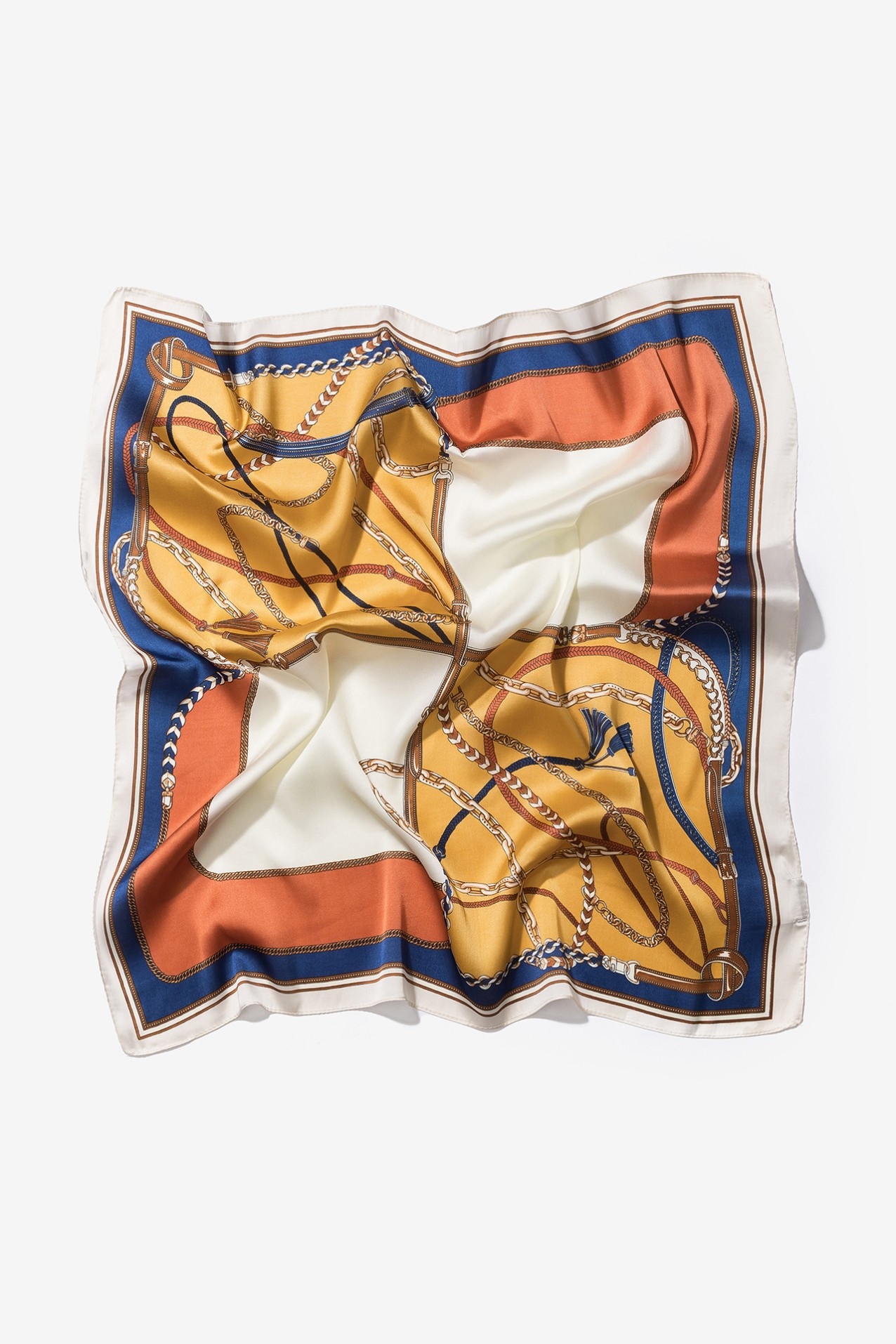 Yellow Graphic Chain Scarf