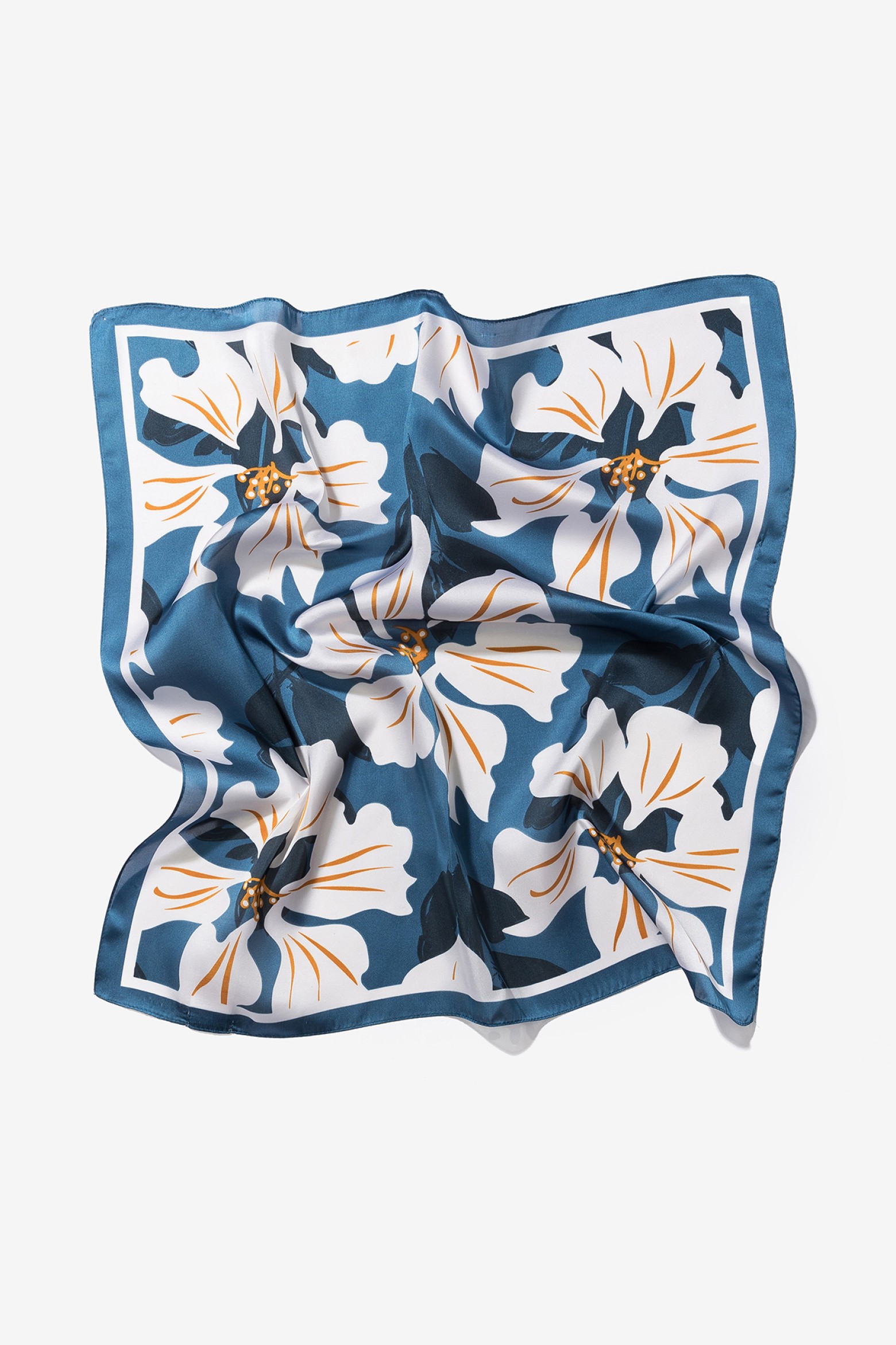 Len�o azul floral quadrado