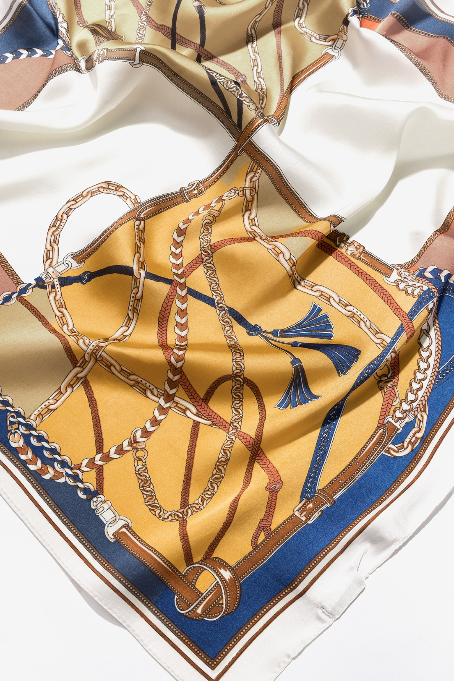 Yellow Graphic Chain Scarf