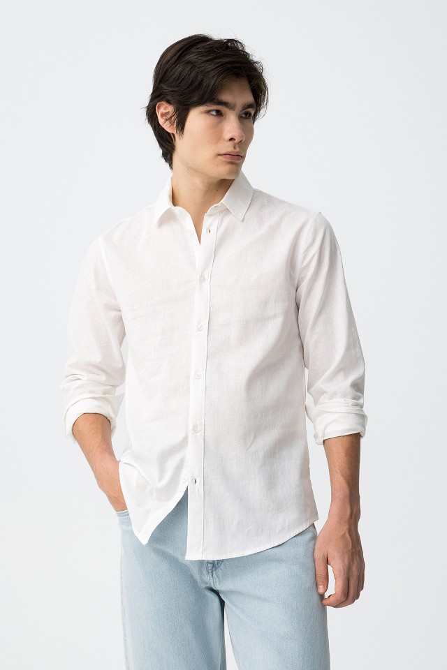 Camisa branca manga comprida