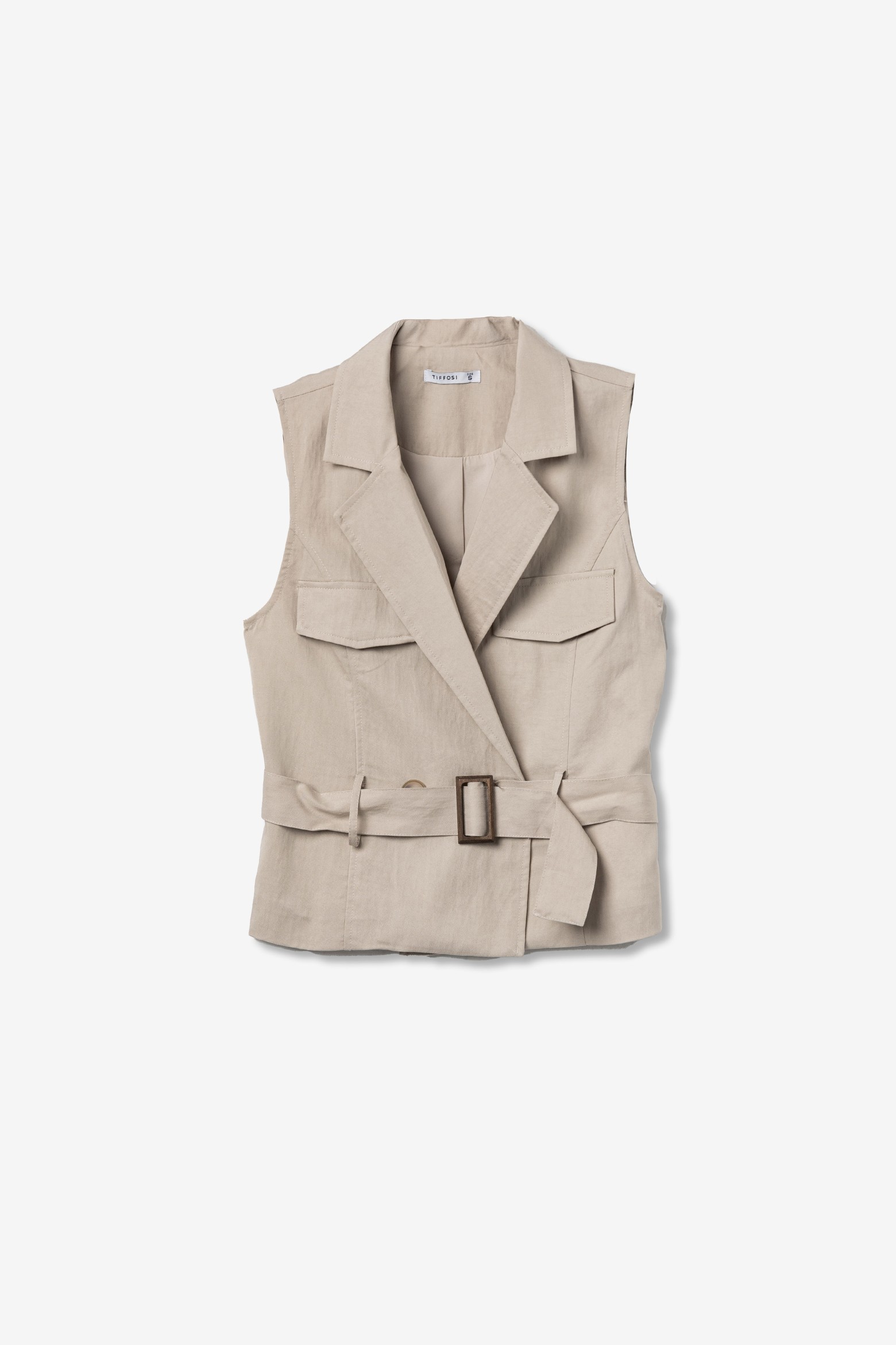 Beige Vest with Buckle