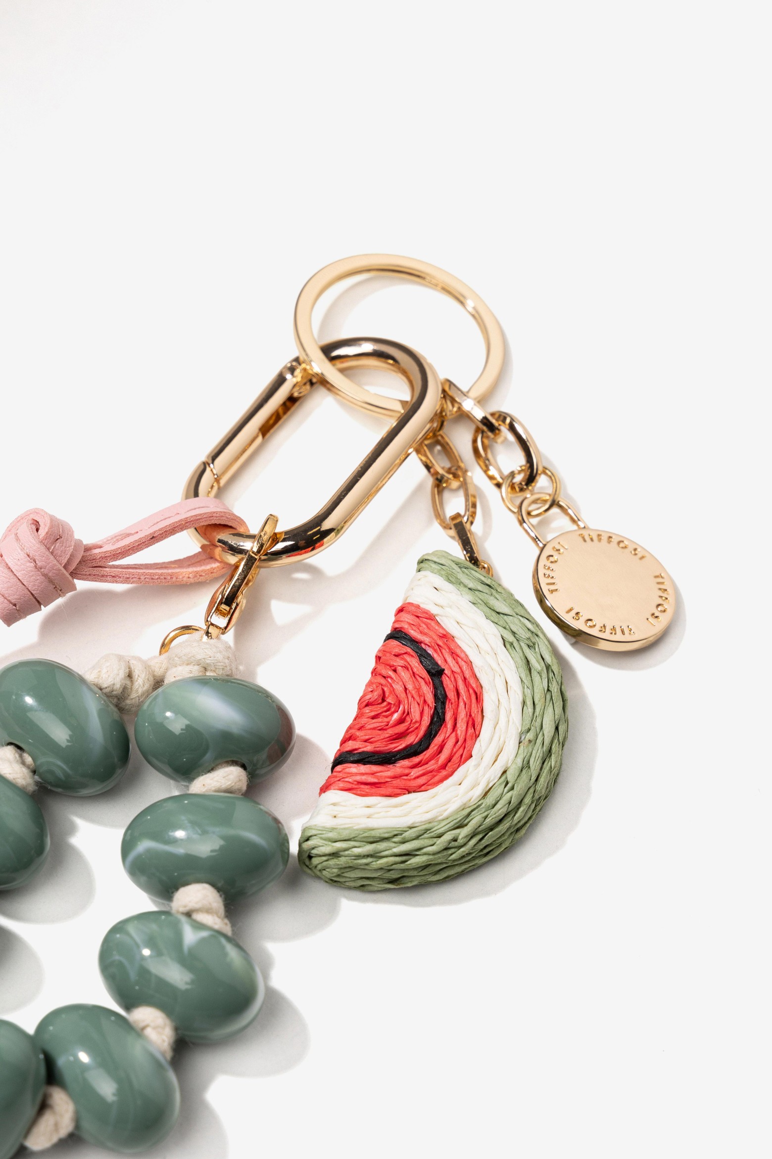 Llavero coraz�n rosa boho