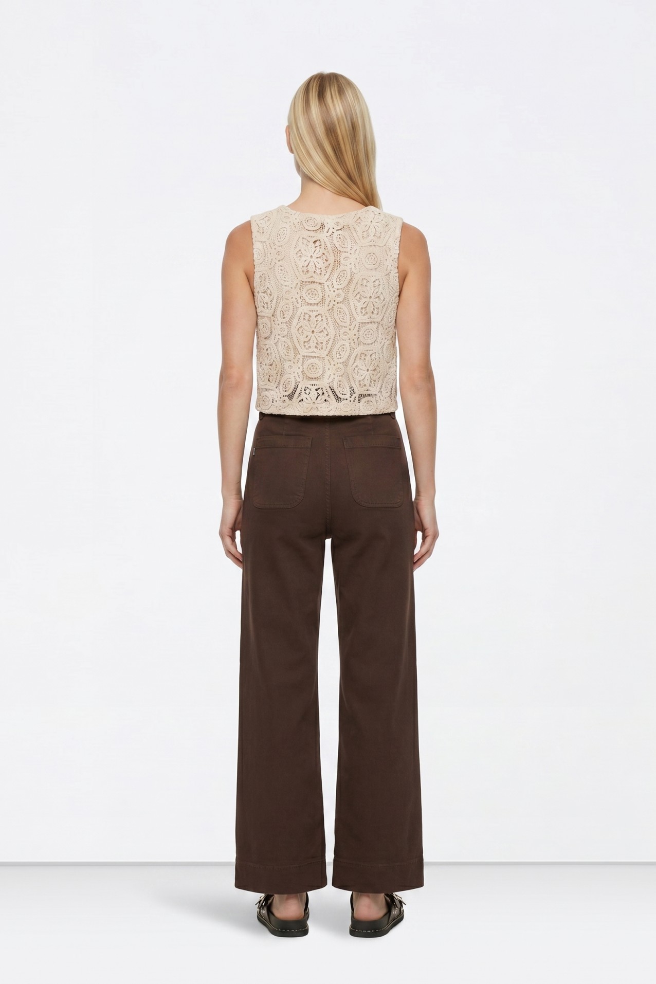 Brown Wide-Leg Jeans