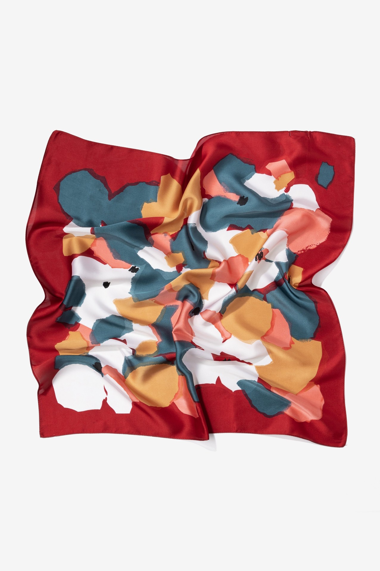 Red Abstract Square Scarf