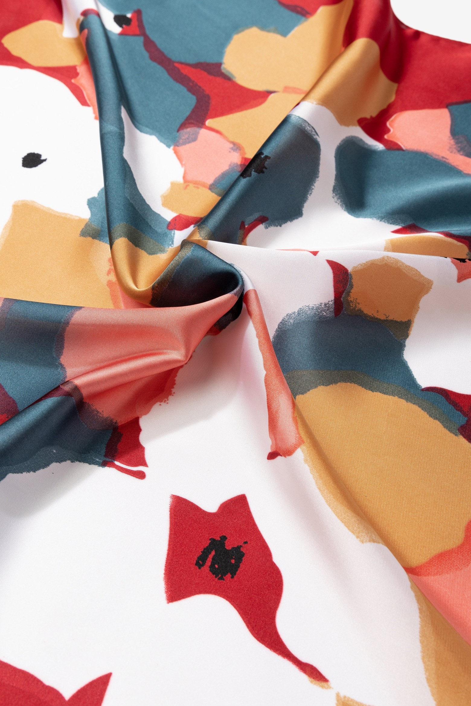 Red Abstract Square Scarf