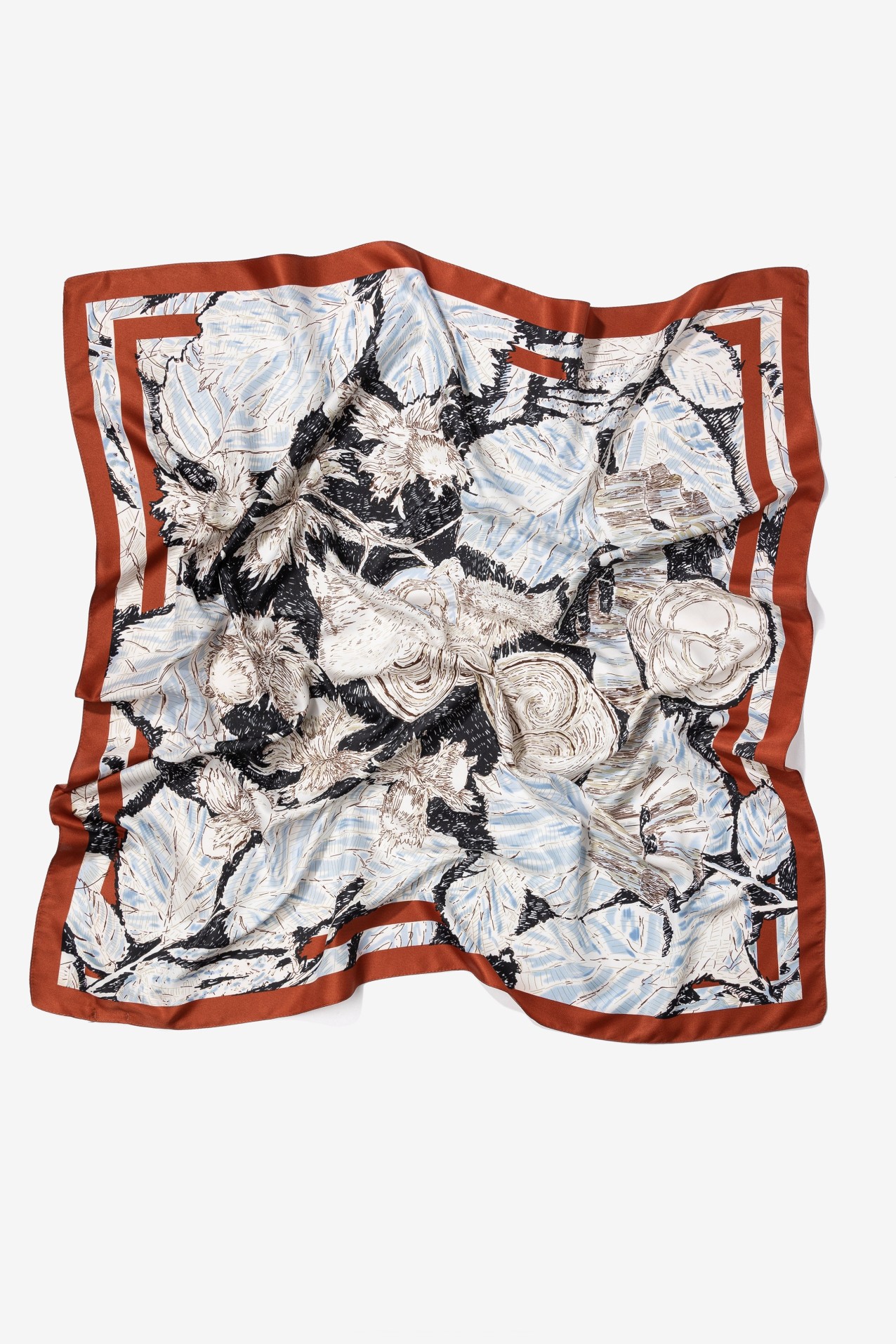 Len�o azul com padr�o floral