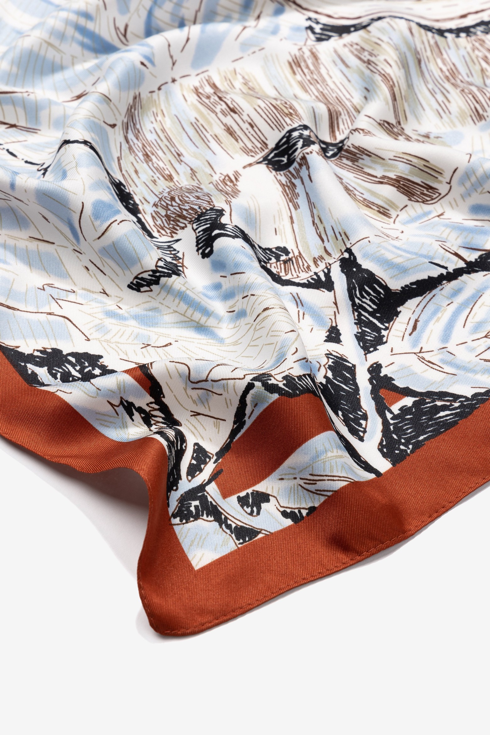 Len�o azul com padr�o floral