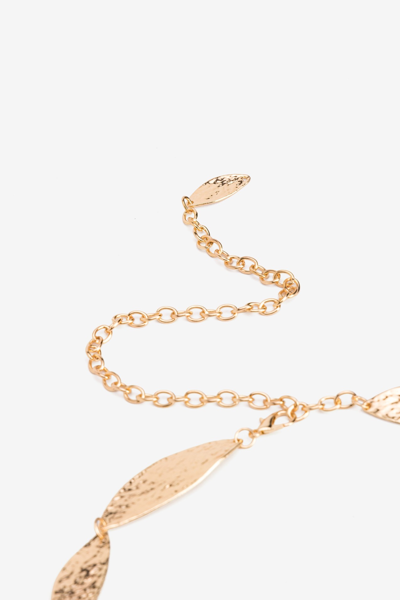 Cinto met�lico dourado folha