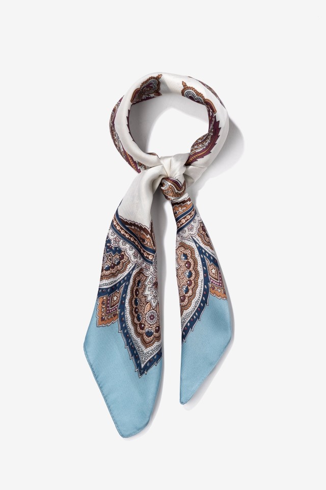 Light Blue Paisley Scarf