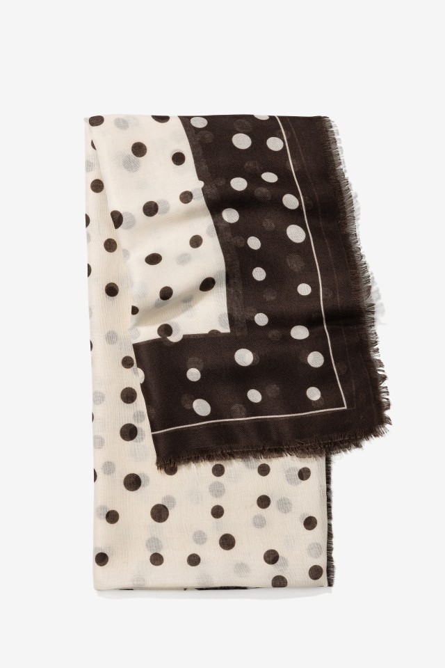 Chocolate Polka Dot Scarf