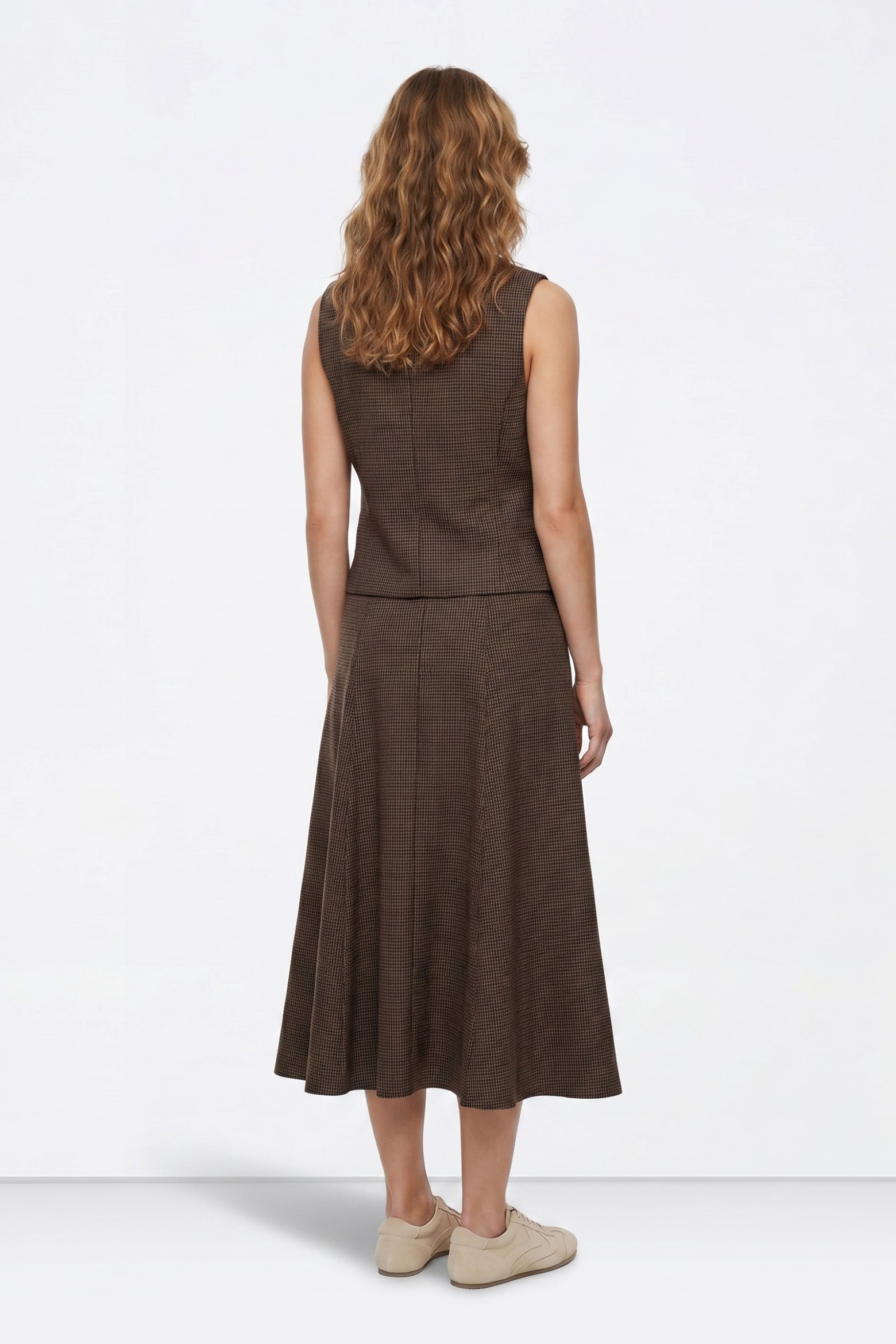 Midi Beige Skirt Casual