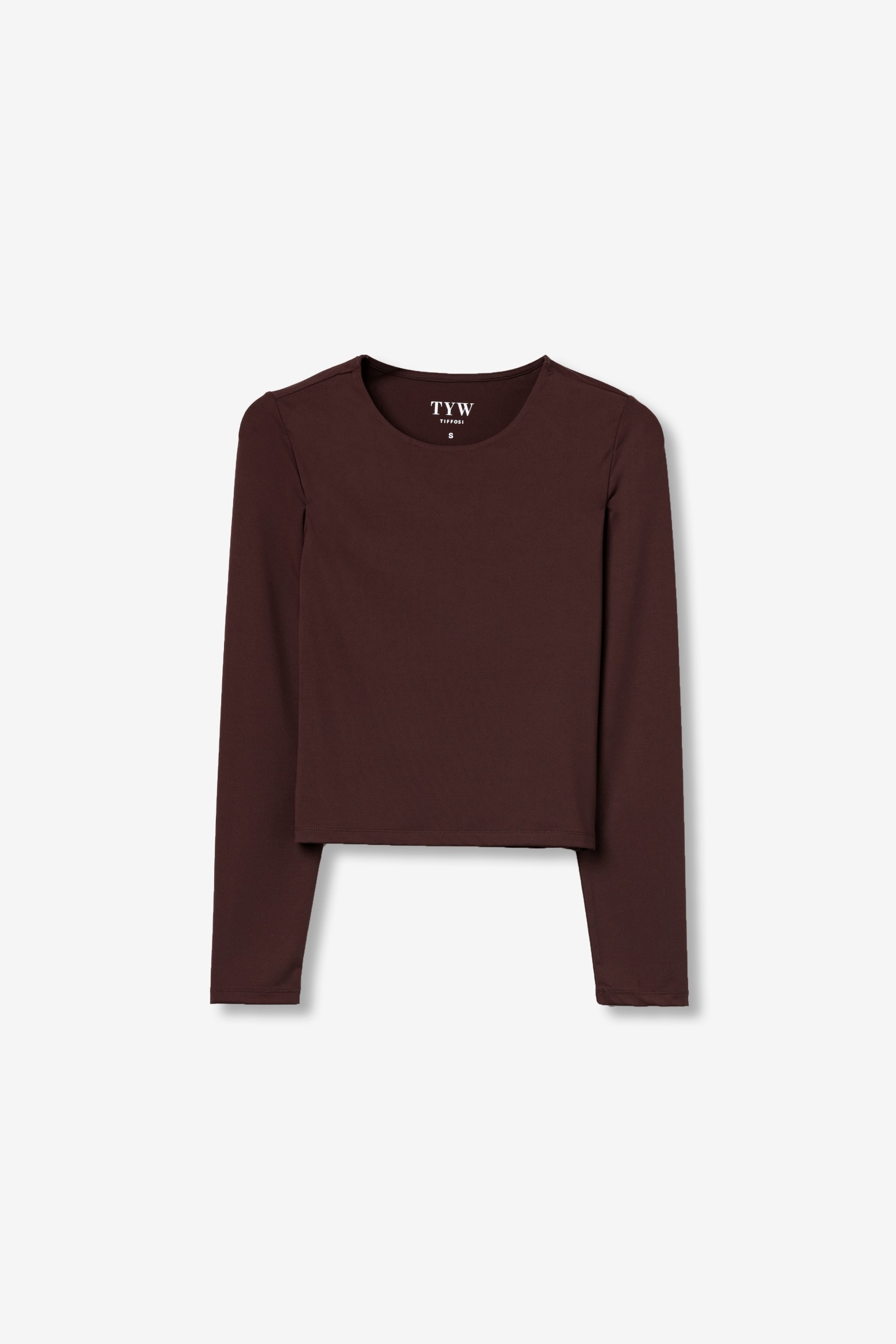 T-shirt crop castanho escuro