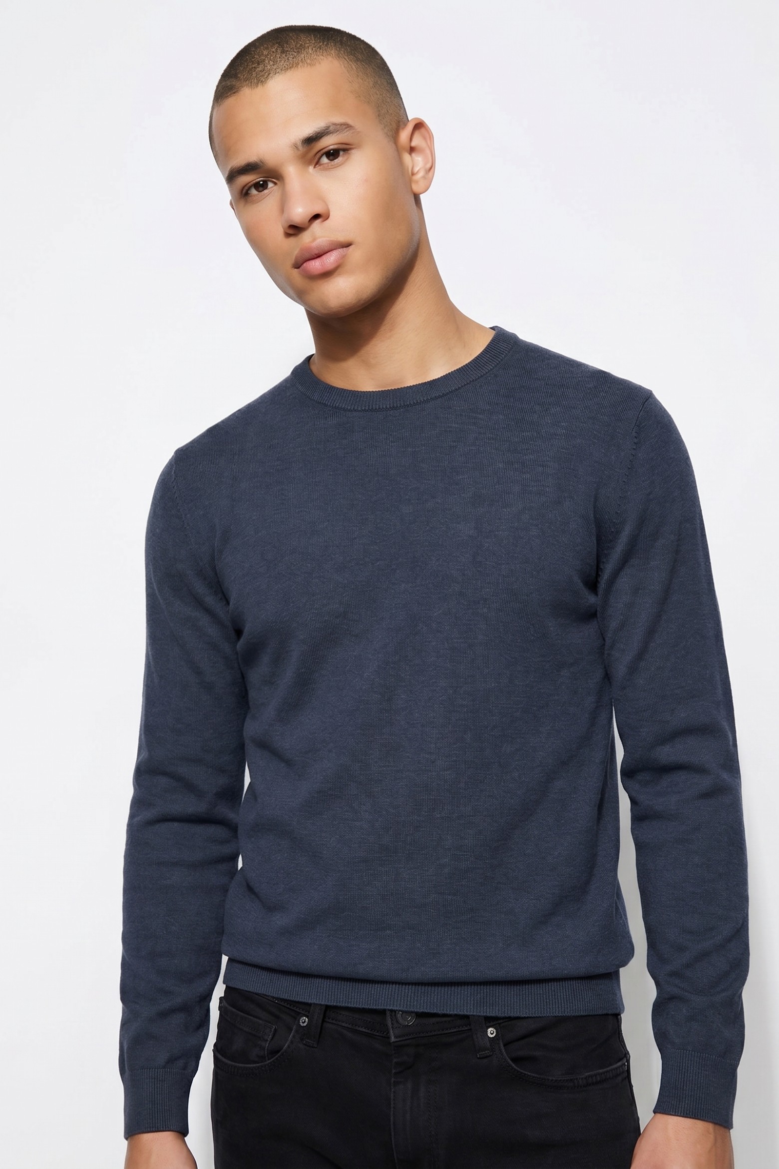 Blue Slim Fit Sweater