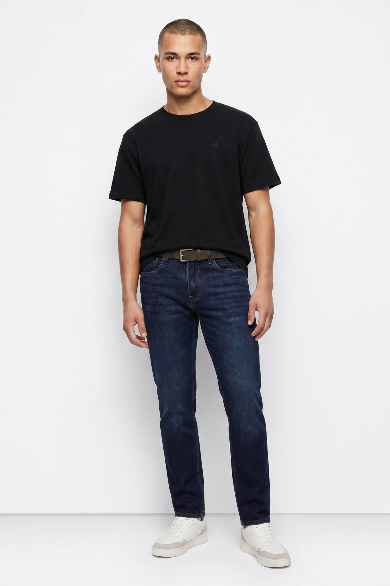 Cotton T-shirt with Embossed Detail