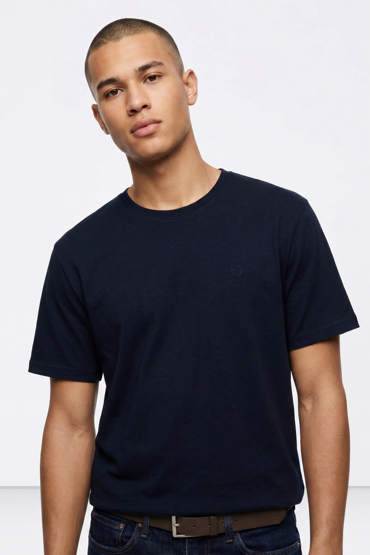 Camiseta de Algodón con Relieve