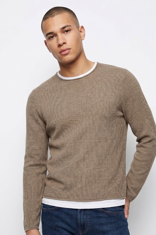 Jersey beige corte casual