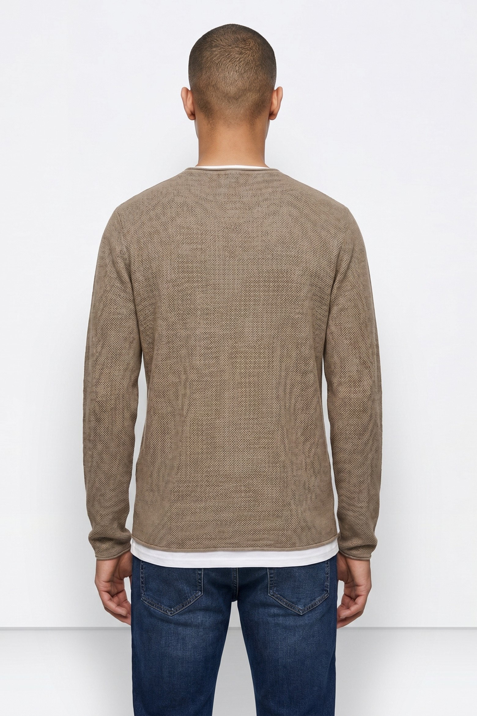 Beige Crew Neck Sweater