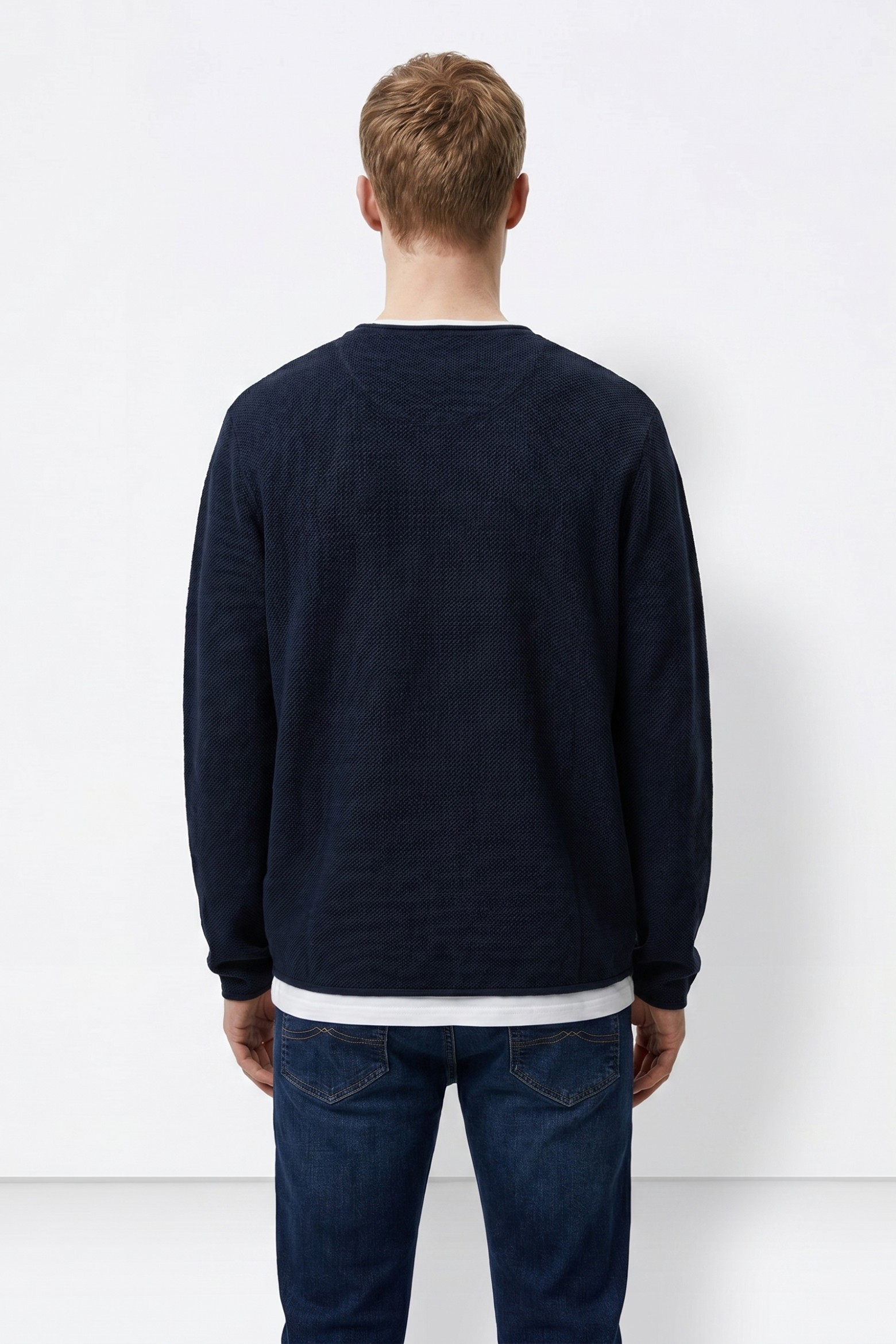 Camisola slim azul marino