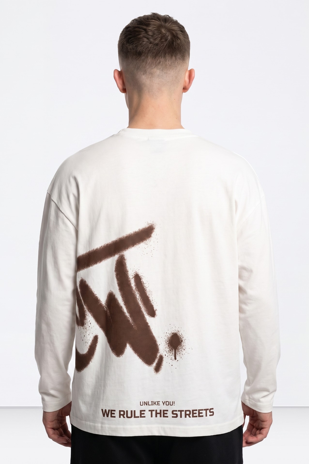 White Graffiti Long Sleeve Tee