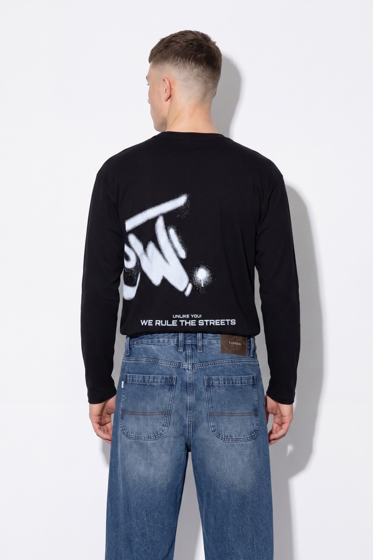 Long Sleeve Blue Graphic Tee