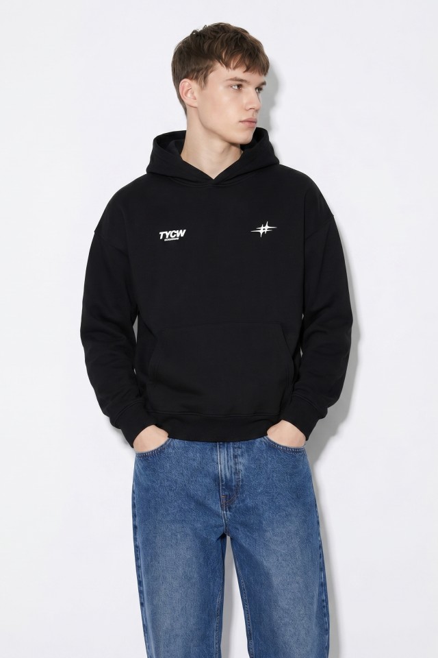 Black Hoodie With Print