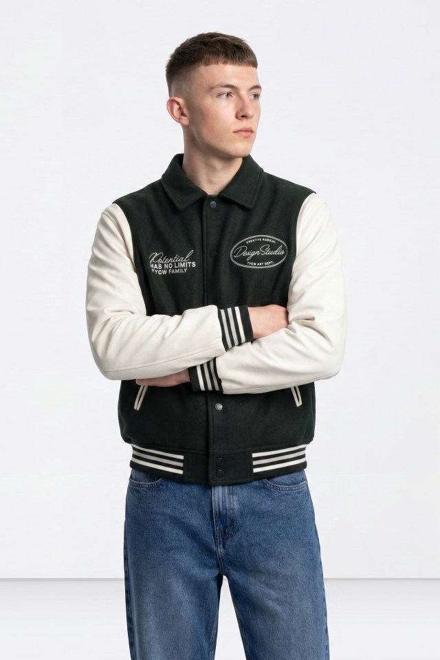 Green Varsity Style Jacket
