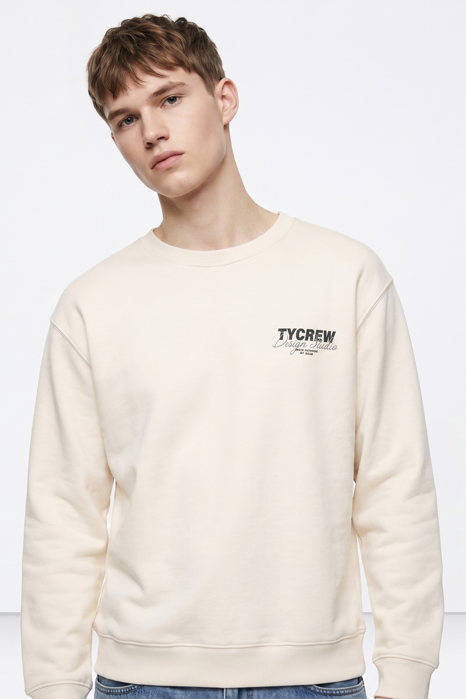 Sudadera beige casual TYCREW