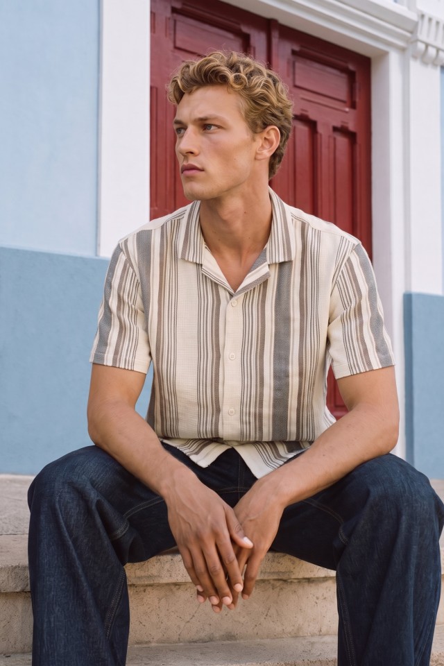 Beige Short Sleeve Shirt