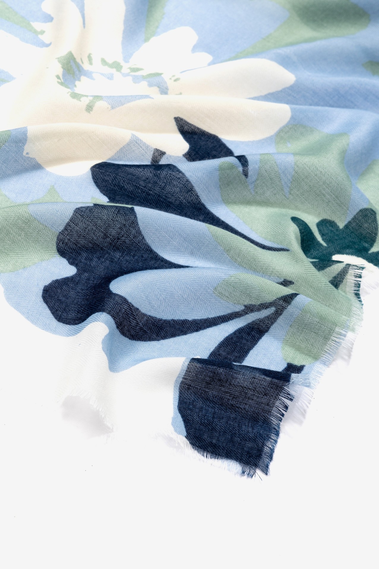 Dark Navy Floral Scarf