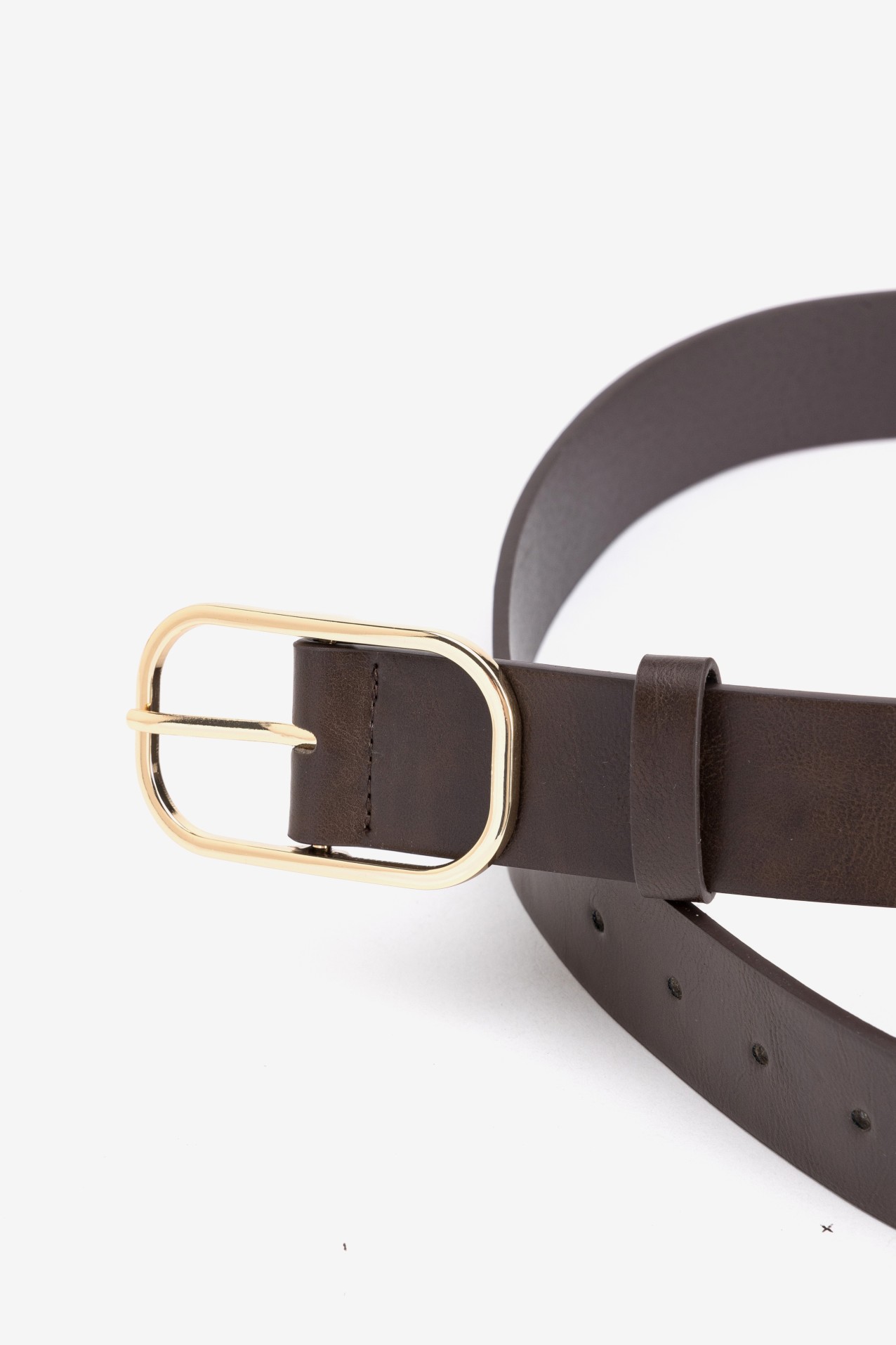 Classic Brown Oval Buckle Belt
