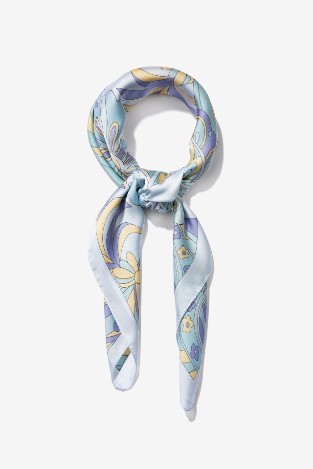 Len�o azul estampado floral