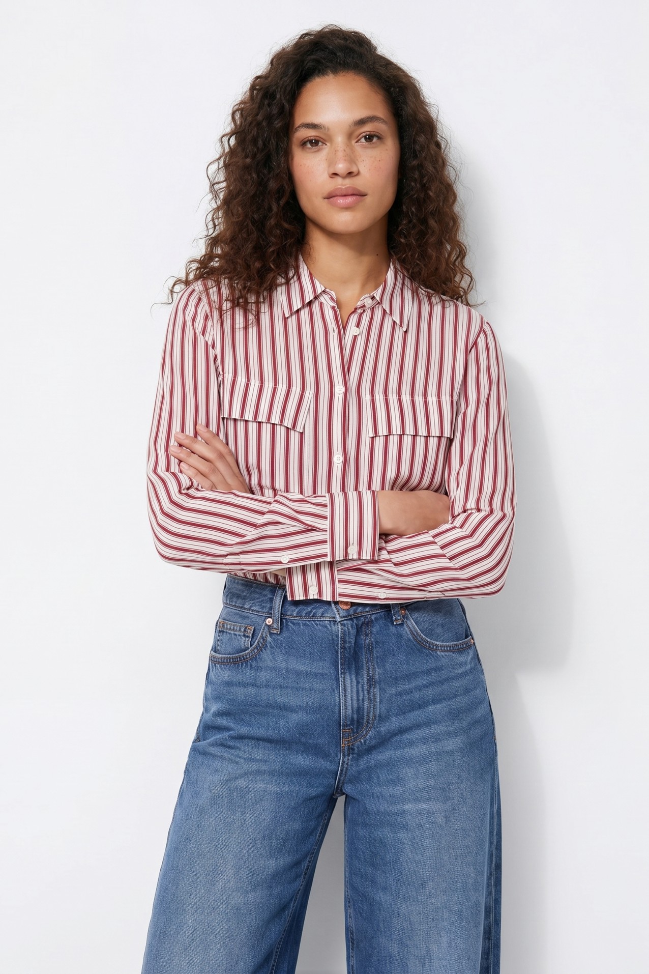 Red Striped Long Sleeve Shirt