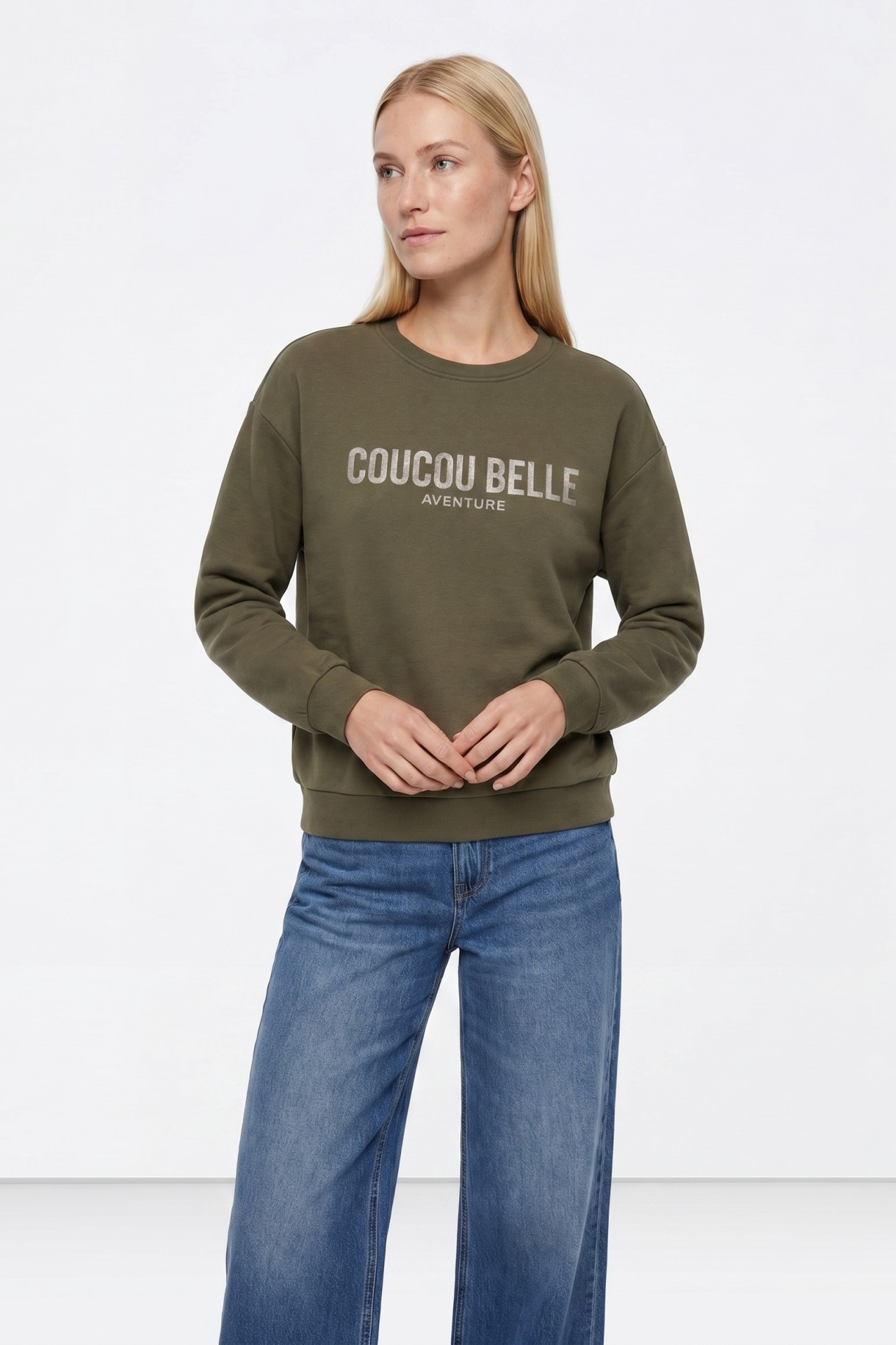 Sweatshirt verde com lettering
